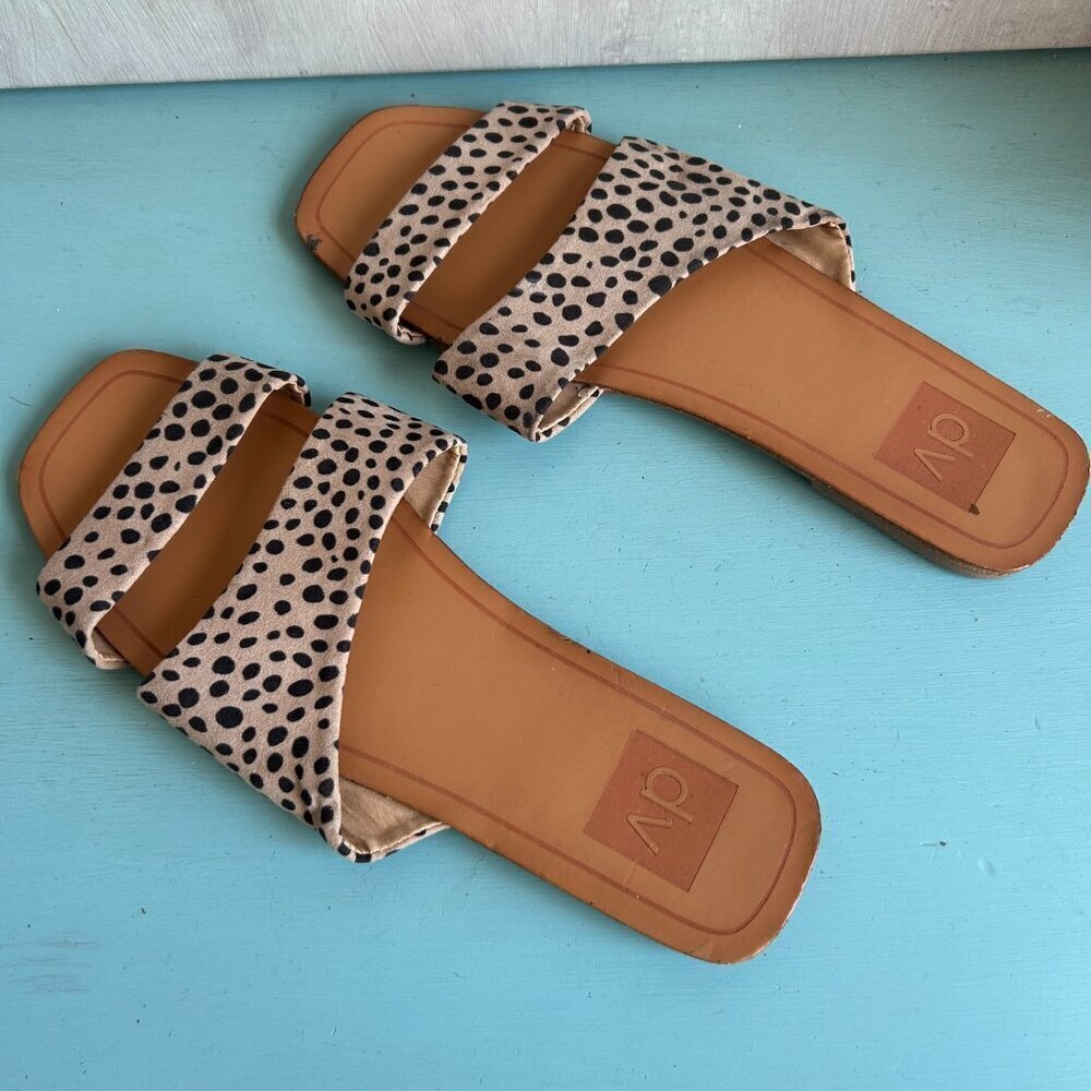 Dolce Vita DV Leopard Print Bryn Asymmetrical Slide Sandals Size 8.5 - Picture 6 of 11